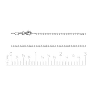 Sterling Silver 1.3mm Cable Chain SCC46AO18-20