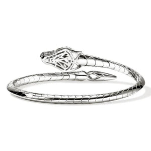 John Hardy Sterling Silver Naga Diamond & Blue Sapphire Flex Cuff CBP603682BSPDIXM