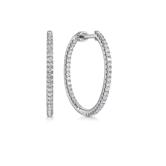 Gabriel & Co 14K White Gold Inside Out Diamond Hoops EG13460W45JJ