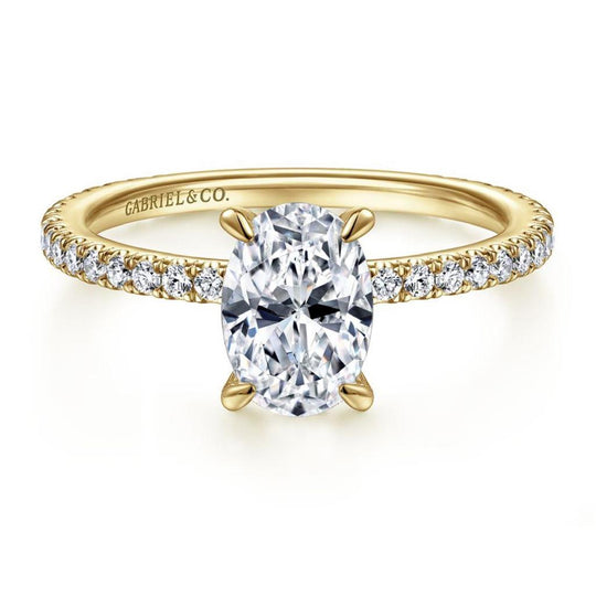Gabriel & Co 14K Yellow Gold Classic Hidden Halo Diamond Engagement Ring ER14914O4Y44JJ