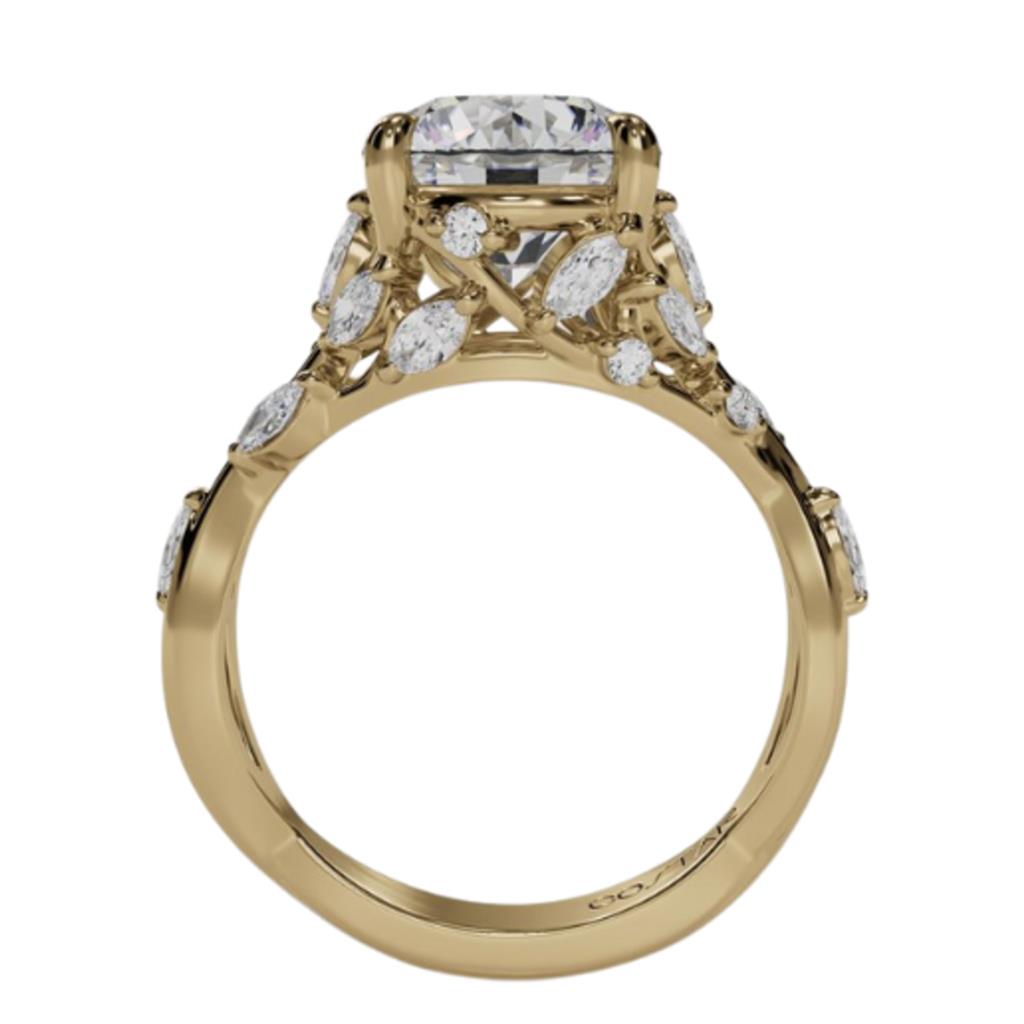 Costar 14K Yellow Gold Nature Inspired Leaf Branch Diamond Engagement Ring R15509YRD100