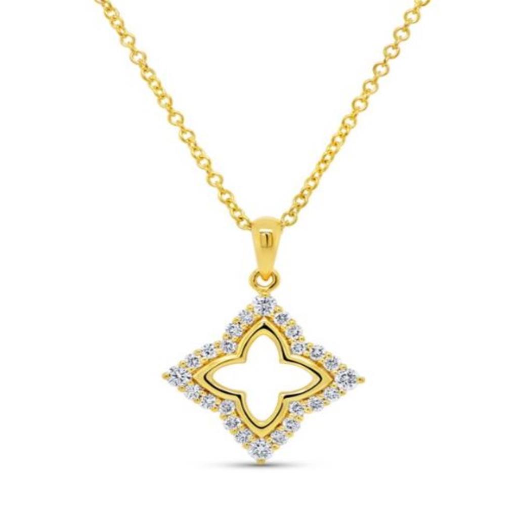 Uneek 18K Yellow Gold Star Diamond Pendant Necklace PN1724Y