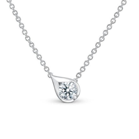 Hearts On Fire 18K White Gold LU Droplet Diamond Pendant UU28088WIJV0301800