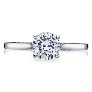 Tacori 18K White Gold Dantela Solitaire Engagement Ring 2638 RD 6 W