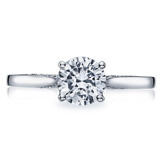 Tacori 18K White Gold Dantela Solitaire Engagement Ring 2638 RD 6 W