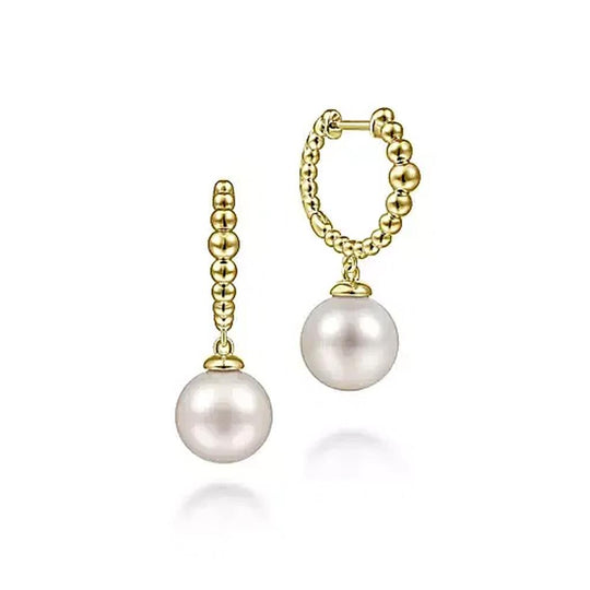 Gabriel & Co 14K Yellow Gold Freshwater Pearl Bujukan Drop Earrings EG14162Y4JPL