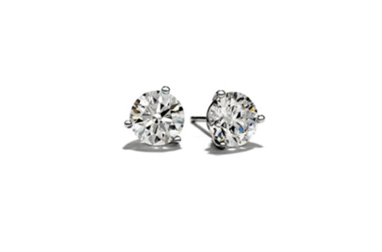 14KW 3 Prong Diamond Studs 1/2 Stud3