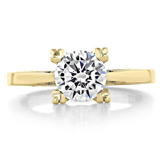 Simply Tacori 18K Yellow Gold Bridal Engagement Ring 2584 RD 6 Y
