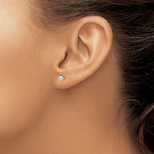 14K White Gold 4mm Ball Stud Earrings 21Z