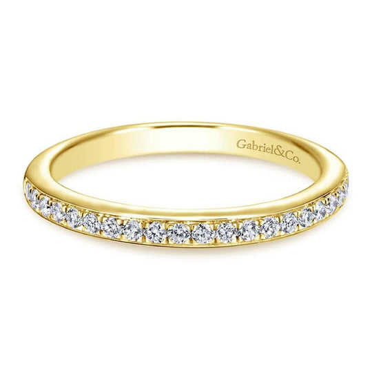 Gabriel & Co 14K Yellow Gold Contemporary Straight 1/2 Way Diamond Band WB6684Y44JJ