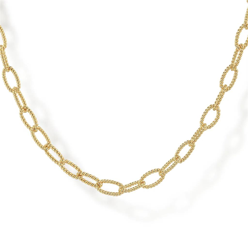 Gabriel & Co 14K Yellow Gold Twisted Rope Link Chain Necklace NK7129-24Y4JJJ