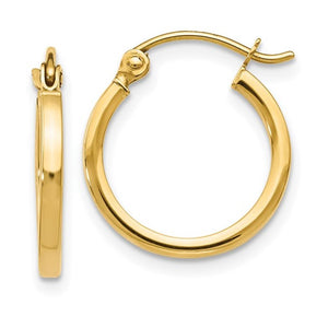 14K Yellow Gold Round Hoop Earrings 27W