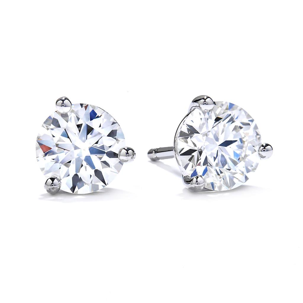 Hearts On Fire 18KW Three-Prong 3/4ctw Stud Earrings 3SIE00758W