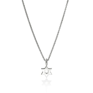 John Hardy Sterling Silver Diamond Pave Star of David Pendant Necklace NBP9894002DIX16-18