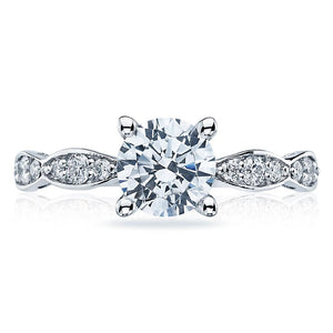 Tacori 18K White Gold Sculpted Crescent Engagement Ring 46-2 RD 6.5 W