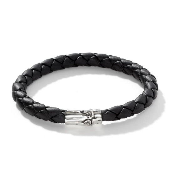 John Hardy Sterling Silver Bamboo Leather Bracelet BM5161BLXUM