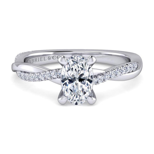 Gabriel & Co 14K White Gold Twist Diamond Ring Mounting ER14922O3W44JJ