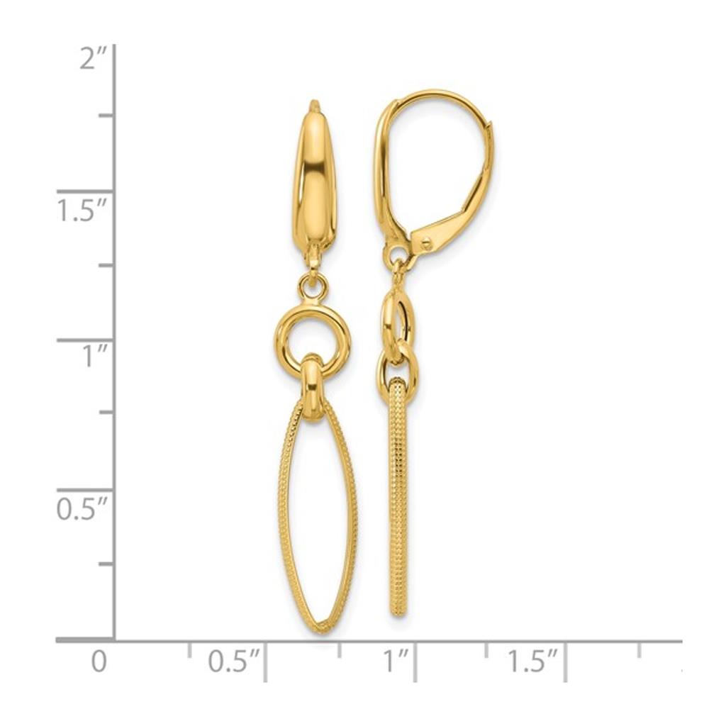 14K Yellow Link Dangle Earrings LE2647