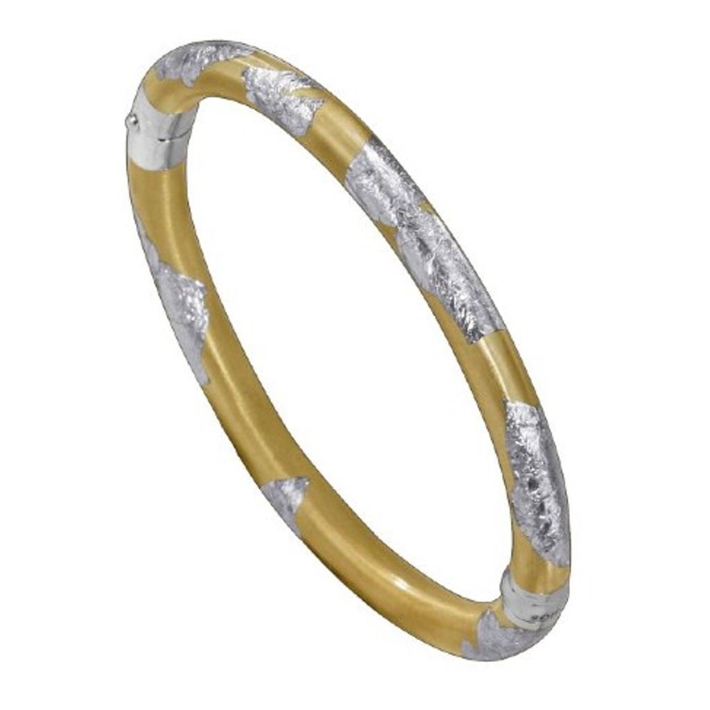 Soho Sterling Silver Gold And Silver Bangle AB121XSOFOLIAGE