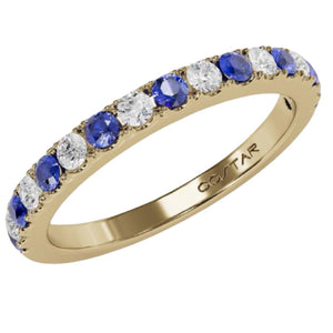 Costar 14K Yellow Gold Blue Sapphire and Diamond Band R14026YB-BS