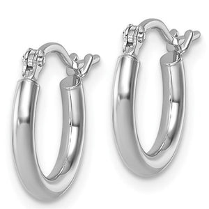 14K White Gold Small Polished Hoop Earrings - 45W