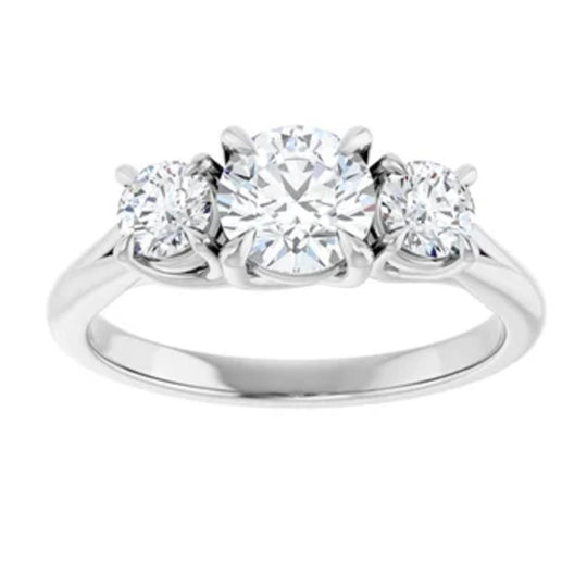 14K White Gold 3 Stone Diamond Ring 126342C