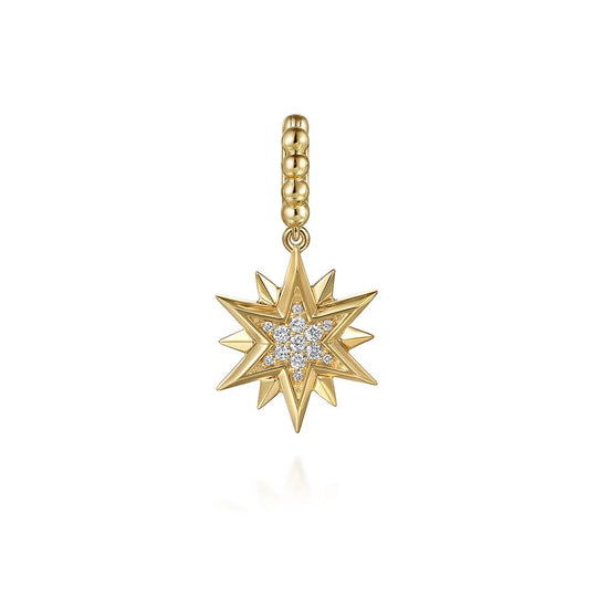 Gabriel & Co 14K Yellow Gold Bujukan Diamond Starburst Medallion PT7555Y45JJ