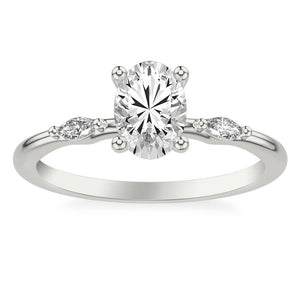 14KW Diamond Accented Oval Engagement Ring 31-12160EVW-E.00