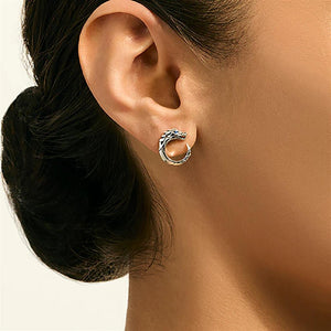 John Hardy Sterling Silver Blue Sapphire Naga Stud Earrings EBS603731BSP