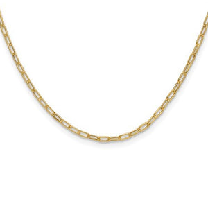 14K Yellow Gold Diamond-Cut Paperclip Link Necklace 7275-18