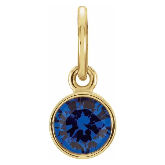 14K Yellow Gold Imitation Sapphire Charm 86179:125:P