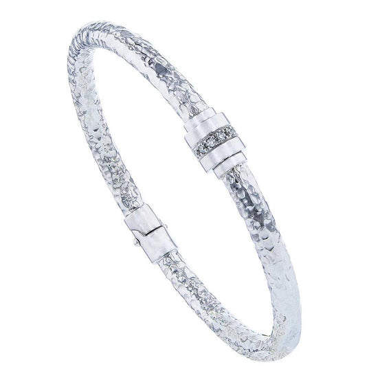 Soho Sterling Silver Enamel Bangle AB939SDLMSILVER