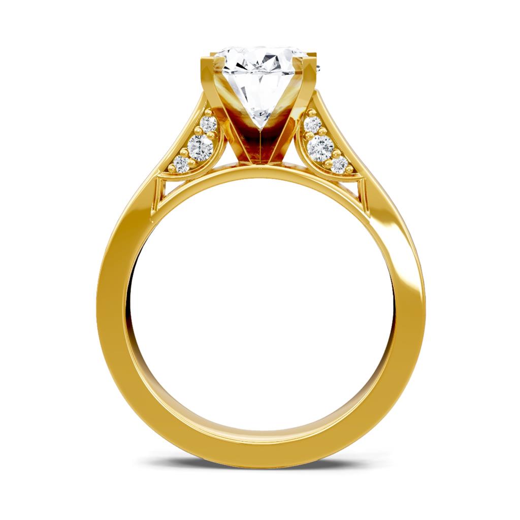 14K Yellow Gold Milgrain Diamond Engagement Ring 64224D-4Y-1/10
