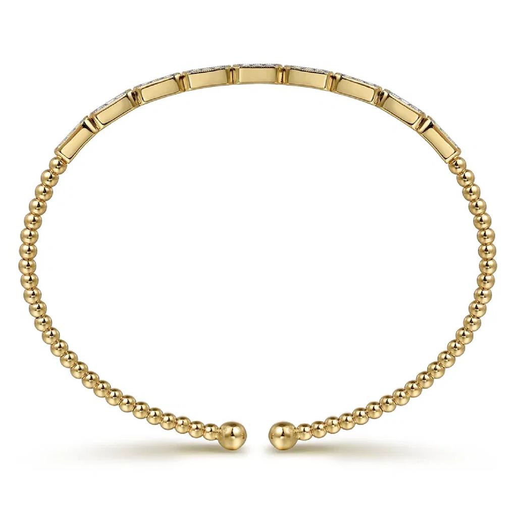 Gabriel & Co 14K Yellow Gold Bujukan Diamond Bangle BG4443-62Y45JJ