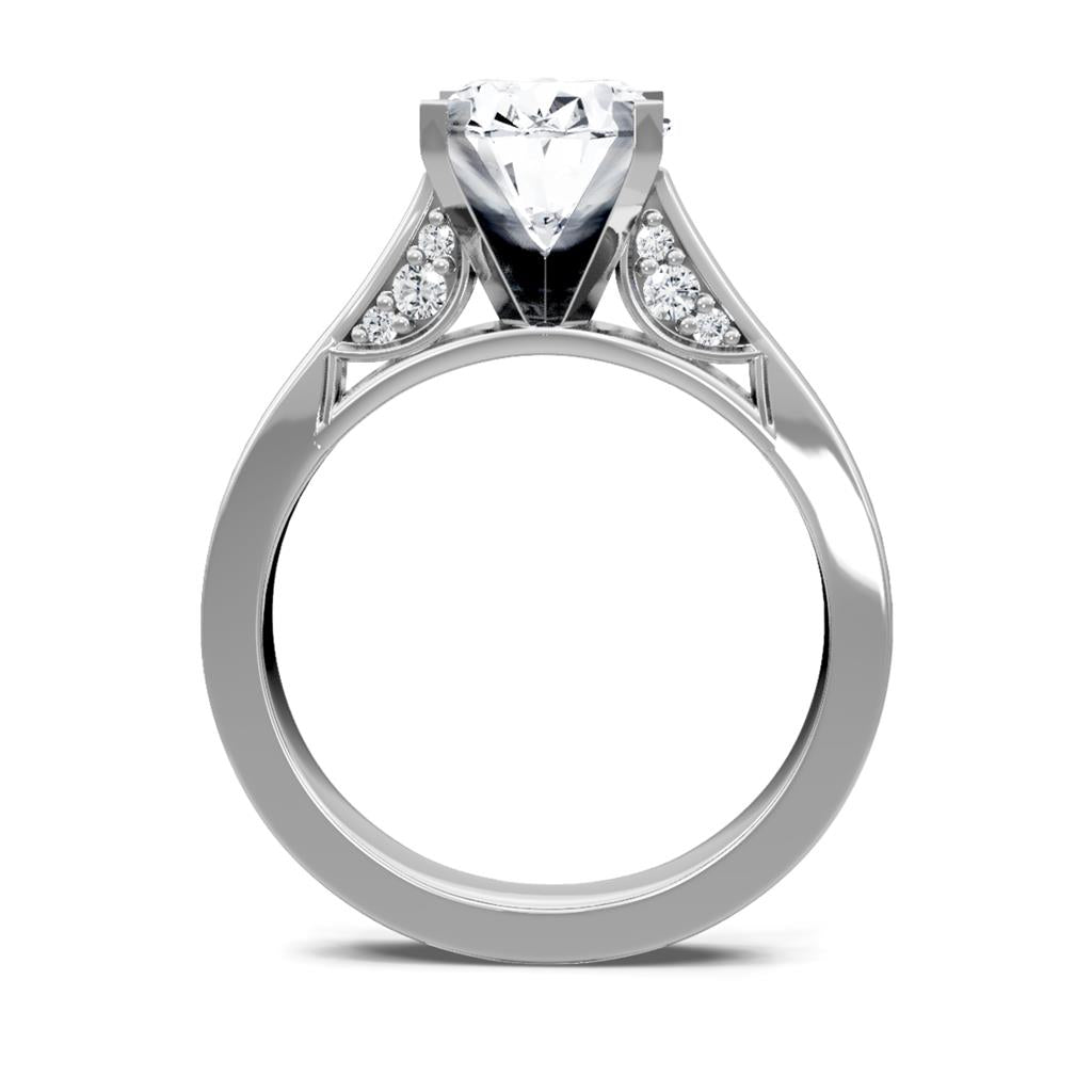 14K White Gold Milgrain Diamond Engagement Ring 64224D-4W-1/10