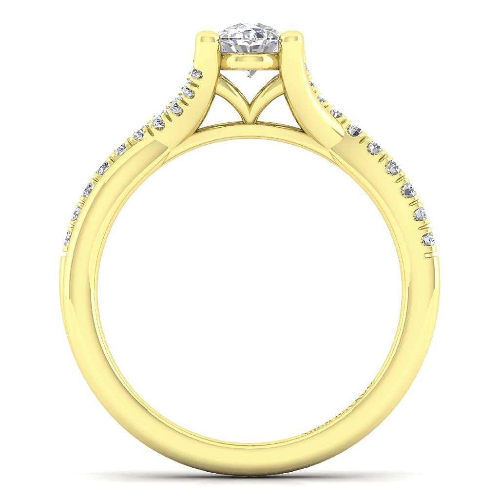 Gabriel & Co 14K Yellow Gold Oval Contemporary Twist Diamond Engagement Ring ER11794O4Y44JJ