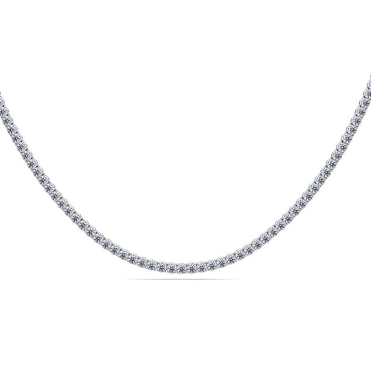 14K White Gold 6ctw Straight Line Diamond Tennis Necklace N370R-2681