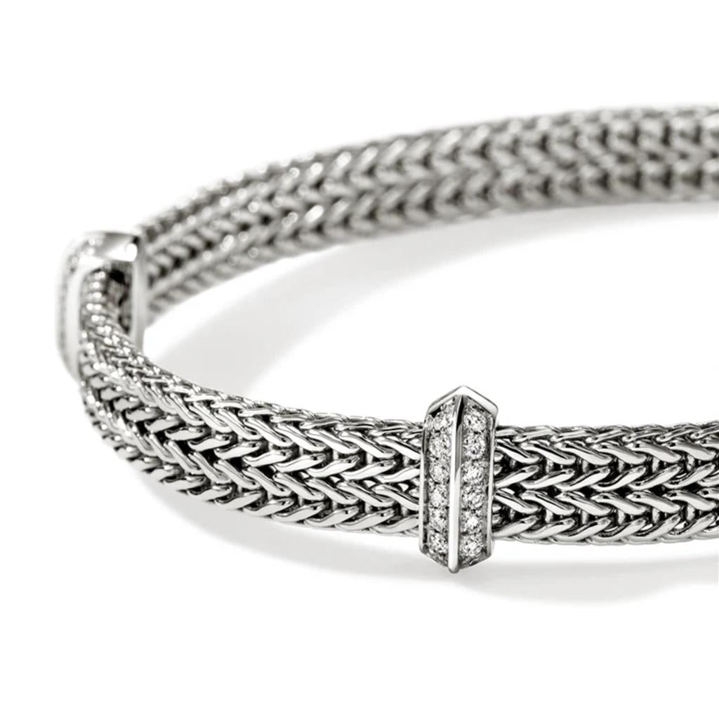 John Hardy Sterling Silver Icon Diamond Link Bracelet BUP989792DIXUM