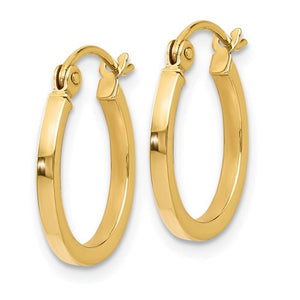 14K Yellow Gold Round Hoop Earrings 27W