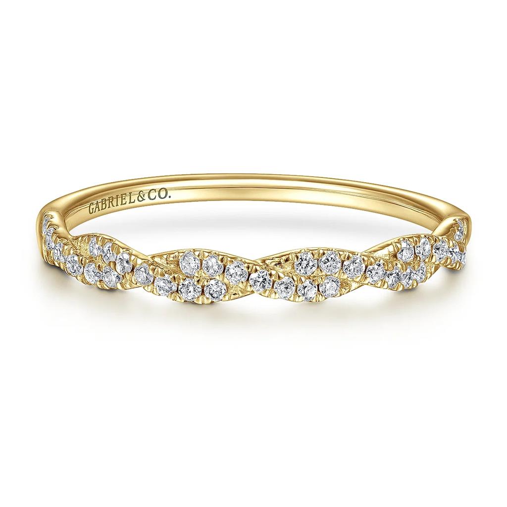 Gabriel & Co 14K Yellow Gold Diamond Twist Band LR52078Y45JJ