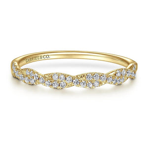 Gabriel & Co 14K Yellow Gold Diamond Twist Band LR52078Y45JJ