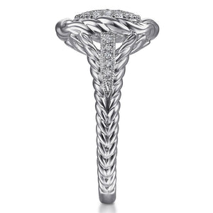 Gabriel & Co Sterling Silver Hampton White Sapphire Pave Rope Ring LR51889SVJWS