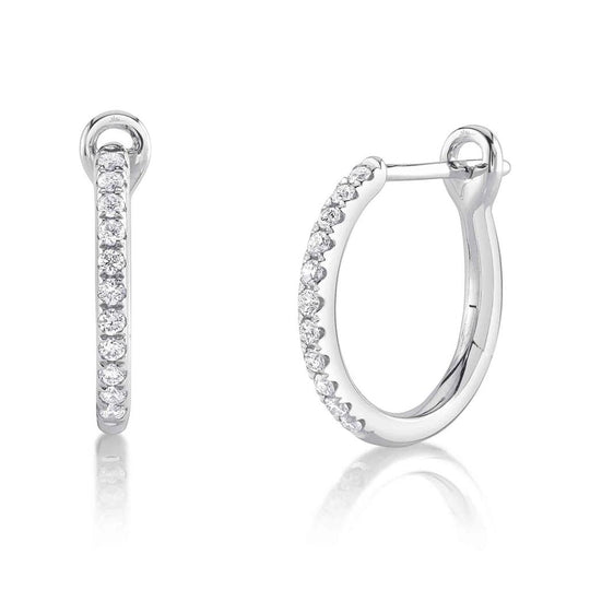 Shy Creation 14K White Gold Diamond Hoop Earrings SC22005484V2