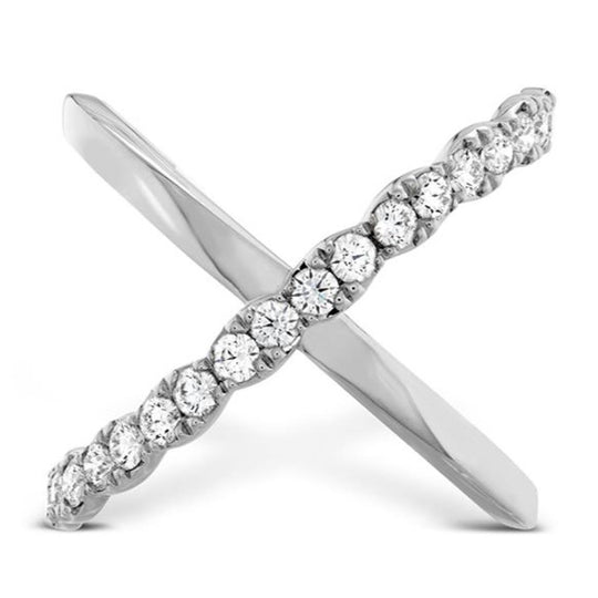 Hearts on Fire 18K White Gold Lorelei Diamond Criss Cross Ring HFRLORCC00608W