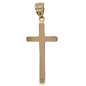 14K Yellow Gold Plain Cross Pendant 9959
