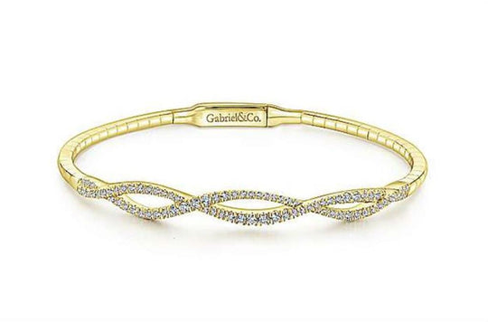 Gabriel & Co - 14K Yellow Diamond Twist Bangle - BG3978-65Y45JJ