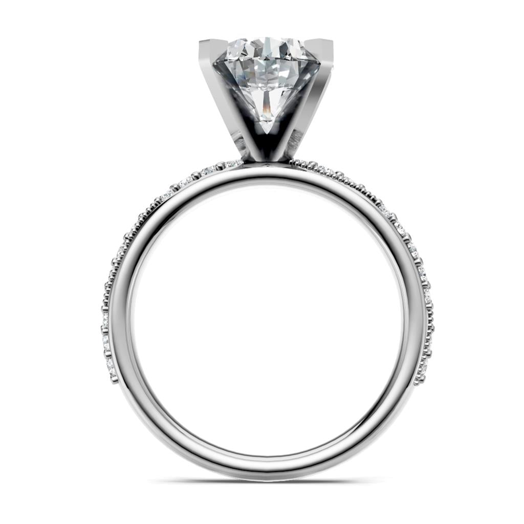 14K White Gold Diamond Vine Engagement Ring 63261D-4W-1/4