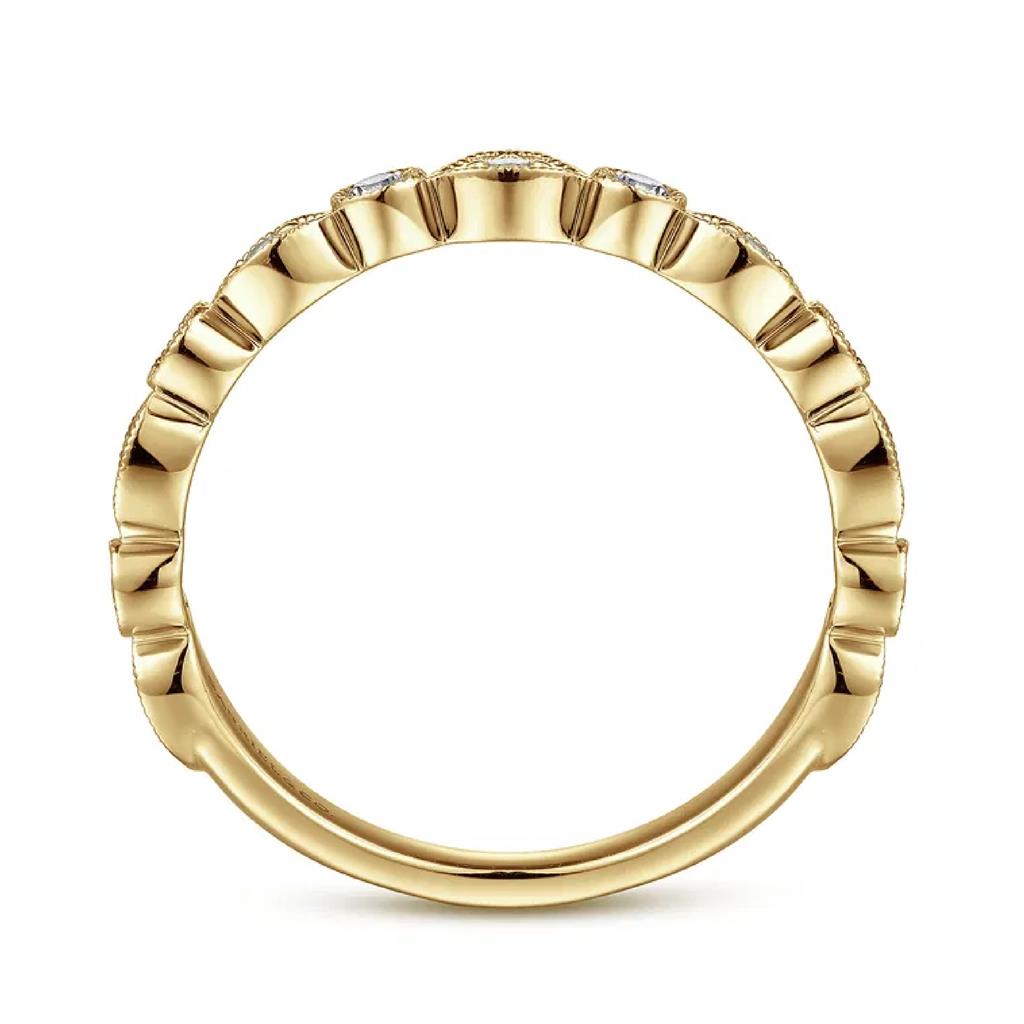 Gabriel & Co 14K Yellow Gold Diamond Station Anniversary Band AN8386Y44JJ