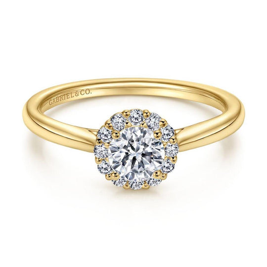 Gabriel & Co 14K Yellow Gold Classic Diamond Halo Engagement Ring ER8276Y44JJ