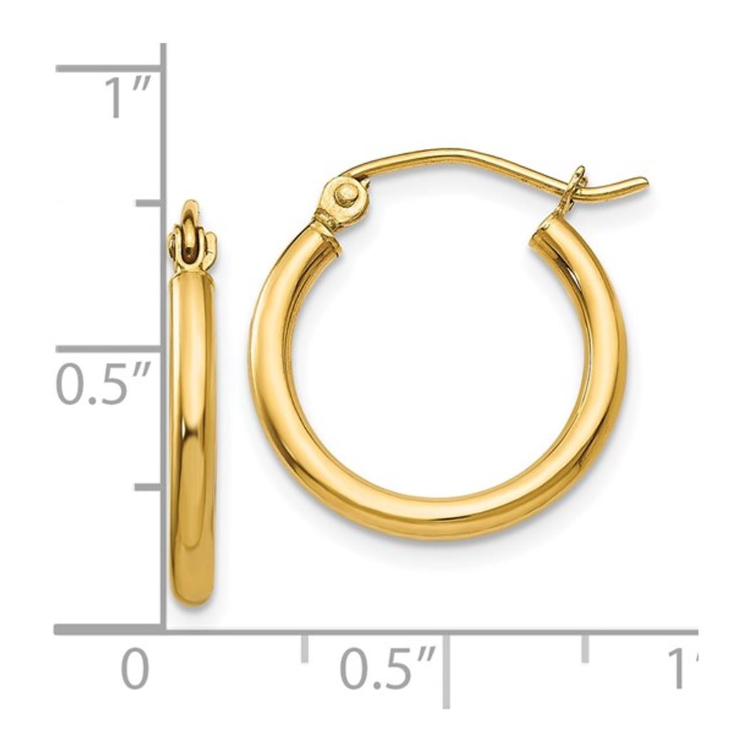 14K Yellow Polished Hoops LE2471